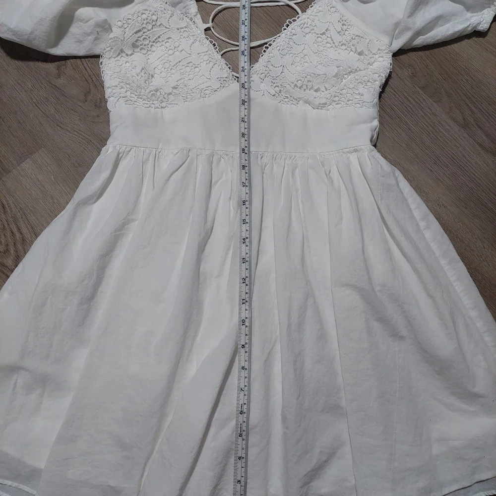 Princess Polly‎ Krysten White Puff Sleeve Mini Dress Sz 12 - Picture 10 of 12